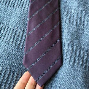 Louis Vuitton Purple Jacquard Silk Tie